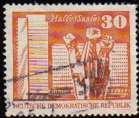 z vendido ALEMANIA DDR 1973 Scott 1435 Sello Ciudad Halle Saale 30 Usado Michel 1899 Allemagne Duitsland Germania Germany Alemagne Deutschland 
